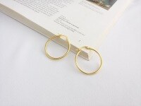 wholesale S925 Sterling Silver Exaggerated Large Hoop Earrings, Ins Cross-border Personalized Design-E1806_Gold (2cm) 925 Silver