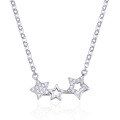 wholesale S925 Sterling Silver Star Pendant Collarbone Necklace for Women, Zircon Inlaid Choker Chain, Factory Wholesale-0-4