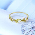 wholesale 9K gold Japanese light luxury jewelry hollow floral and leaf ring, vintage minimalist versatile creative design-0-1