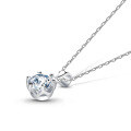 wholesale 925 Sterling Silver 1ct Round Cut Moissanite Necklace for Girlfriend, 6-Prong Moissanite Pendant Choker-0-5