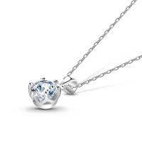 wholesale 925 Sterling Silver 1ct Round Cut Moissanite Necklace for Girlfriend, 6-Prong Moissanite Pendant Choker-Classic Crown 1 carat