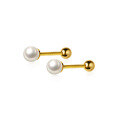 wholesale S925 silver sweet and fresh synthetic pearl earrings with screw thread ear accessories batch G2827-0-4