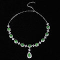 wholesale 925 Silver with Certificate, Wholesale from Manufacturer, Waterdrop Hetian Jadeite Pendant Set in an Elegant and Minimalist Style for Formal Attire-0-5