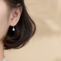 wholesale S925 silver minimalist fashion synthetic pearl earrings for women, Korean-style elegant design earrings G2998-0-2