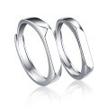 wholesale S925 Sterling Silver Plain Minimalist Diamond-Pattern Couple Rings Pair, Korean Style Original Creative Engravable Bands-0-4