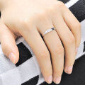 wholesale S925 sterling silver couple ring, fashionable adjustable open heart rate ECG heartbeat ring for women, small and unique, high-end-0-2