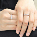 wholesale S925 sterling silver couple ring, fashionable adjustable open heart rate ECG heartbeat ring for women, small and unique, high-end-0-1