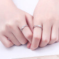 wholesale 925 Sterling Silver Couple's Ring Set for Men and Women, Cross-border Amazon Europe and America Minimalist Matching Rings, Valentine's Day Gift-0-3