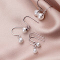 wholesale S925 silver minimalist fashion synthetic pearl earrings for women, Korean-style elegant design earrings G2998-0-1