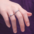 wholesale S925 Sterling Silver Adjustable Couple Wedding Ring with Zircon for Men and Women-0-3