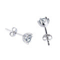 wholesale 925 Sterling Silver Fashion Moissanite Stud Earrings Gift for Girlfriend Commute Earrings Set with 50-Point Moissanite-0-2
