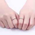 wholesale 925 Sterling Silver Plated Diamond Couple Rings Pair, Korean Style Openable Diamond Rings, Creative Matching Couple Bands, Silver Jewelry Wholesale-0-2