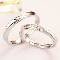 wholesale 925 Sterling Silver Couple Rings Men and Women Pair, Mobius Loop Wedding Bands, Original Design Openable Silver Ring-S925 sterling silver Open ended women's ring
