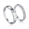 wholesale 925 Sterling Silver Plated Diamond Couple Rings Pair, Korean Style Openable Diamond Rings, Creative Matching Couple Bands, Silver Jewelry Wholesale-0-4
