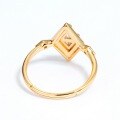 wholesale 9K Gold Plated S925 Silver Drip Oil White Zircon Rhombus Geometric Ring Japanese Style Minimalist Lacquer Ring Cross-Border Accessories-0-4