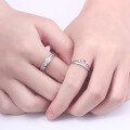 wholesale 925 Sterling Silver Princess and Knight Couple Rings Pair Adjustable Open Crown Matching Bands for Men and Women Wholesale from Manufacturer-0-2