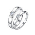 wholesale 925 silver creative minimalist adjustable love couple rings, open-ended unisex matching jewelry wholesale-0-4
