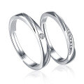 wholesale 925 Sterling Silver Möbius Couple Rings, Men and Women Matching Set, Minimalist Open-End Design, a Pair for Valentine's Day Gift-0-4