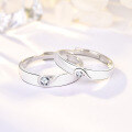 wholesale 925 silver creative minimalist adjustable love couple rings, open-ended unisex matching jewelry wholesale-0-1