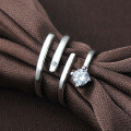 wholesale S925 Sterling Silver Creative Adjustable Opening Couple Rings Pair with Diamond, Valentine's Day Gift for Him and Her-0-1