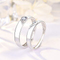 wholesale 925 silver creative minimalist adjustable love couple rings, open-ended unisex matching jewelry wholesale-0-2