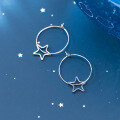 wholesale S925 Sterling Silver Earrings for Women Korean Style Fashion Ins Hollow Five-Pointed Star Girly Ear Accessories G3281-0-3
