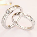 wholesale S925 Silver minimalist romantic open adjustable couple rings pair for him and her jewelry wholesale-0-3