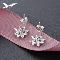wholesale S925 Sterling Silver Small Fresh Korean Style Zircon Snowflake Stud Earrings for Women Wholesale from Factory-0-2