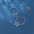 wholesale S925 Sterling Silver Earrings for Women Korean Style Fashion Ins Hollow Five-Pointed Star Girly Ear Accessories G3281-0-4