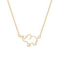 wholesale S925 Sterling Silver Hollow Elephant Pendant Necklace For Women, Cute Animal Design-0-0