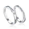 wholesale S925 Silver minimalist romantic open adjustable couple rings pair for him and her jewelry wholesale-0-4