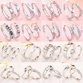 wholesale S925 Silver minimalist romantic open adjustable couple rings pair for him and her jewelry wholesale-0-0