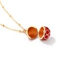 wholesale 925 silver plated with 9K gold autumn and winter pigeon egg red oil sweater pendant necklace with pill compartment, sourced directly from factory-0-3