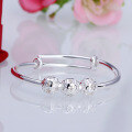 wholesale S990 silver ethnic retro baby full moon gift creative bead bracelet for infants and children-0-2