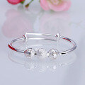 wholesale S990 full silver vintage ethnic style newborn full moon baby bracelets, unisex anklets, bangle accessories-0-2