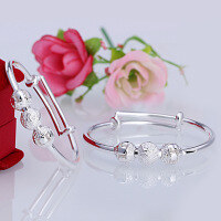 wholesale S990 full silver vintage ethnic style newborn full moon baby bracelets, unisex anklets, bangle accessories-A pair of 990 silver bracelets, approximately 26.7 grams.