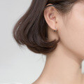 wholesale Metal Material S925 Moebius Knot Short Hoop Earrings for Women Trendy Line Ear Accessories G1392-0-3