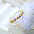 wholesale 9K Gold Geometric Colorful Natural Stone Crystal Ring for Women, Simple and Fresh Japanese Style Hand Jewelry Direct Sales-0-3