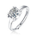 wholesale S925 Silver Genuine D Color Moissanite Ring, 1 Carat, Engagement Wedding Proposal Couple Women's Ring, Colorfast-0-33