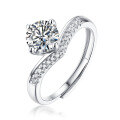 wholesale 925 Silver Crown Ring Internet Famous Hot Selling Fashion Adjustable New Couple Ring Moissanite Jewelry-0-5