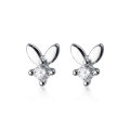 wholesale S925 Sterling Silver Ear Studs Women Korean Style Minimalist Diamond-Encrusted Rabbit Mini Cute and Fresh Earrings G2060-0-4