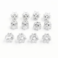 wholesale S925 Silver Belly Button Ring With European And American Style Threaded Top, Body Piercing Jewelry Navel Ring Accessories For Cross-border Wholesale-1.2 line 5MM round zircon belly button nail head white gold