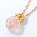 wholesale S925 Sterling Silver Japanese Korean Style Fashion Sweet Rose Bee Necklace, Niche Design Jewelry Wholesale-0-3