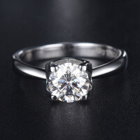 wholesale S925 Sterling Silver Cross-Border Best-Selling European and American Fashion Bull Head Inlaid with One-Carat Moissanite Engagement Ring-1 carat D-color moissanite diamond ring  US size 8#