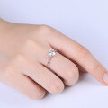 wholesale S925 Sterling Silver Classic Six-Prong One-Carat D Moissanite Ring with Certificate for Women-0-2
