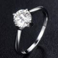 wholesale S925 Sterling Silver Inlaid 1-Carat Women's Classic Four-Prong Empty Setting Live Broadcast Moissanite Ring Silver Jewelry Wholesale-0-5