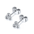 wholesale S925 Sterling Silver Three Ball Stud Earrings, Small Dot Spiral Cartilage Piercing, Cross-Border Supply-0-6