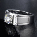 wholesale S925 Sterling Silver Wide Band 1ct Moissanite Diamond Bold Men's Ring Engagement Jewelry Direct Factory-0-1