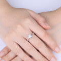 wholesale S925 Sterling Silver Classic Four-Prong Setting Moissanite Engagement Ring, Amazon Best Seller-0-3
