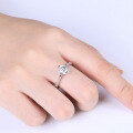 wholesale S925 Sterling Silver Classic Four-Prong Setting Moissanite Engagement Ring, Amazon Best Seller-0-2